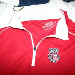 Wisconsin Badgers Light Quarter Zip pullover in Red and White Size XL
